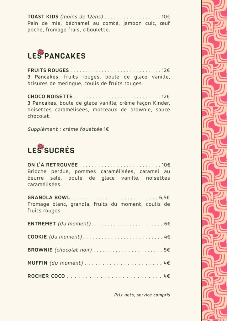 Fleur de sel - menu : pancakes